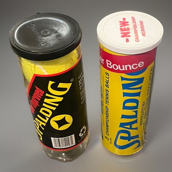 2 VTG Spalding Championship Tennis Balls SEALED Extra Duty Metal Can Cannister - Picture 2 of 5